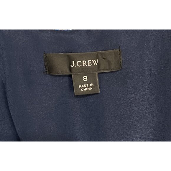 J.Crew Women's Wrap Dress Size 8 Watercolors Begonias Meadows Blue Floral - Picture 5 of 16